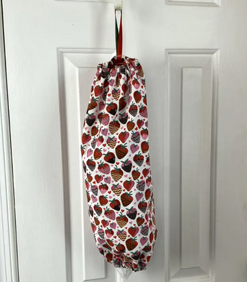 Strawberry print plastic bag storage