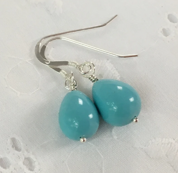 Turquoise shell pearl earrings