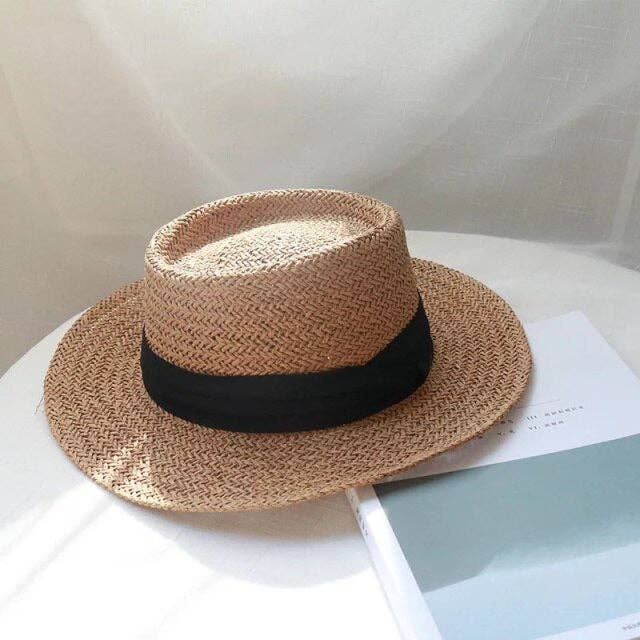 Handmade Natural Straw Hat / Summer Beach Hat