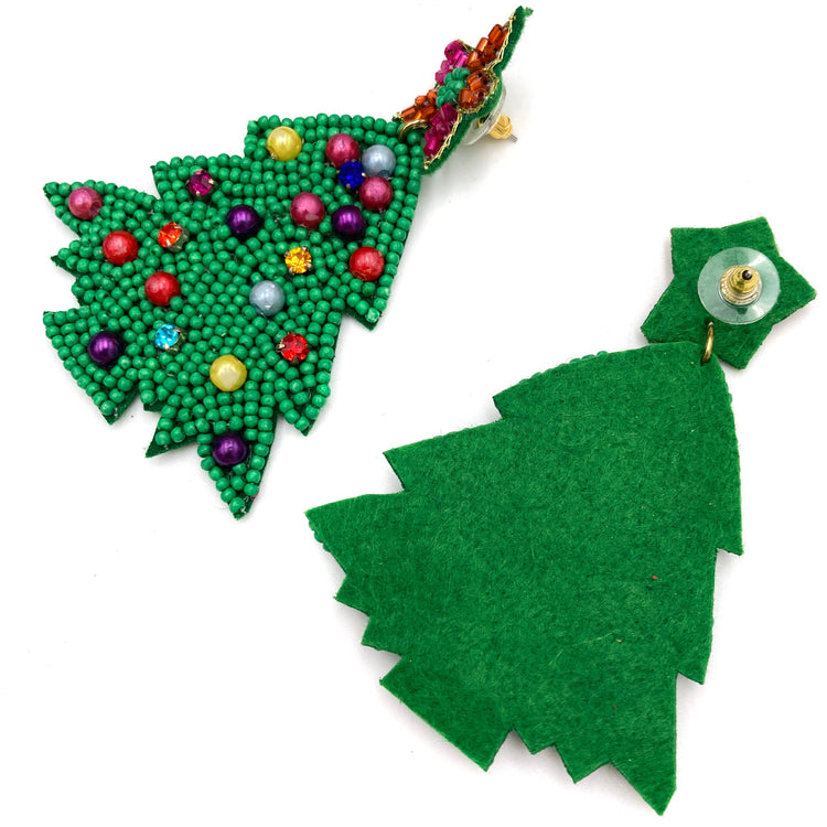 Green Christmas Tree With Star Pearl Ornaments