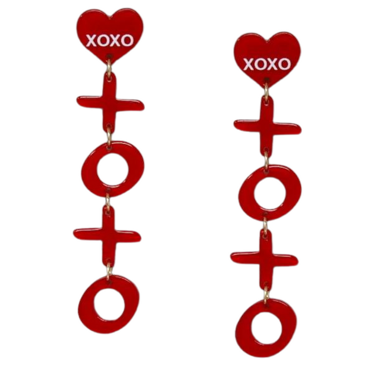 Hearts and Hugs XOXO Dangle Drop Resin Earring