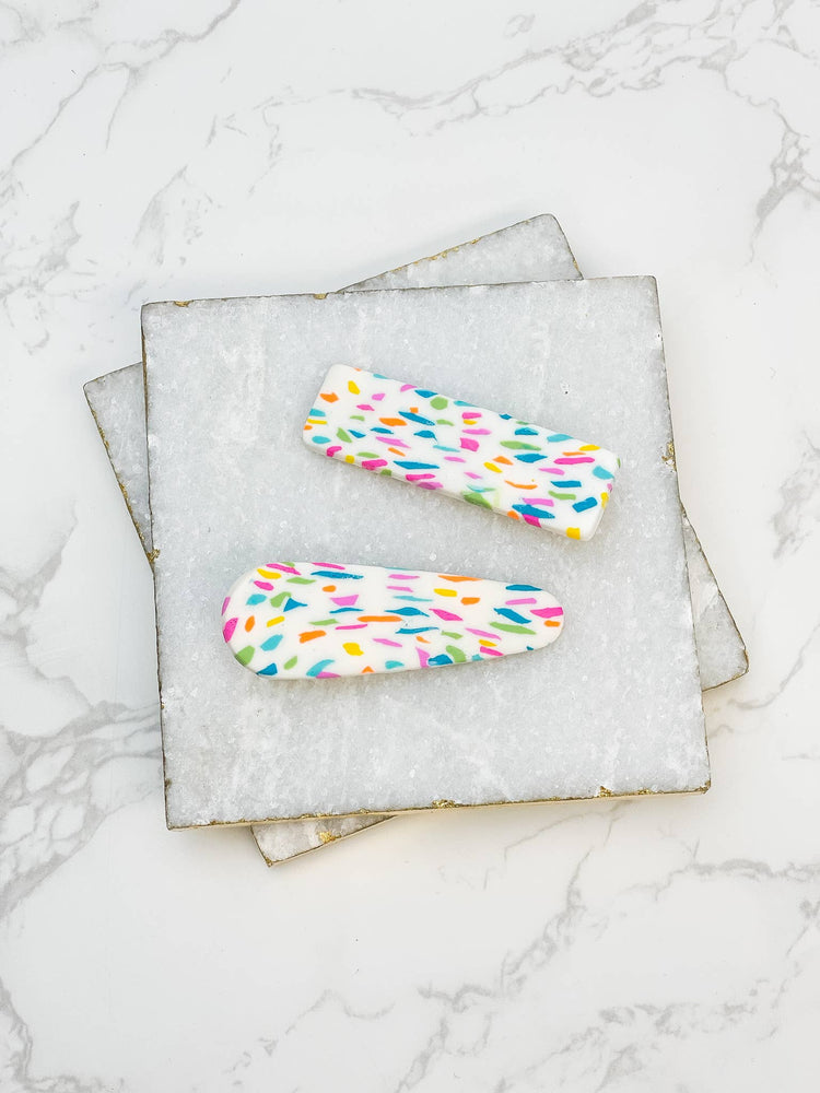 Patterned Clay Hair Clips