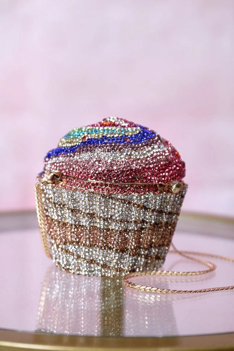 Cupcake Frosting Crystal Encrusted Special Occasion Evening Bag