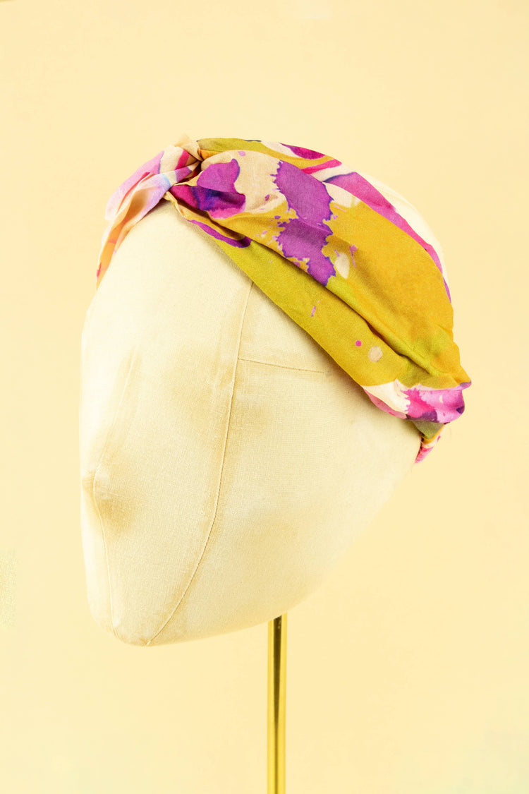 Elasticated Orchid Headband - Mustard