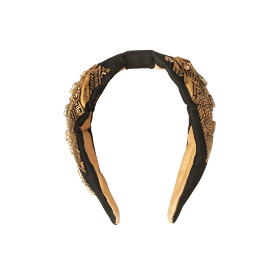 Golden Goddess Rhinestone Beaded Embellished Headband