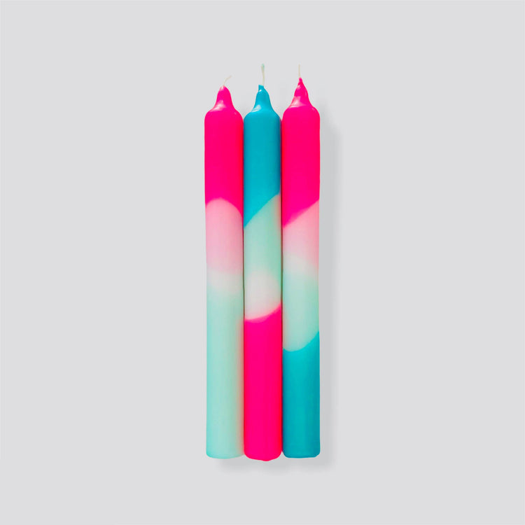 Dip Dye Neon * Peppermint Clouds Candle Sticks